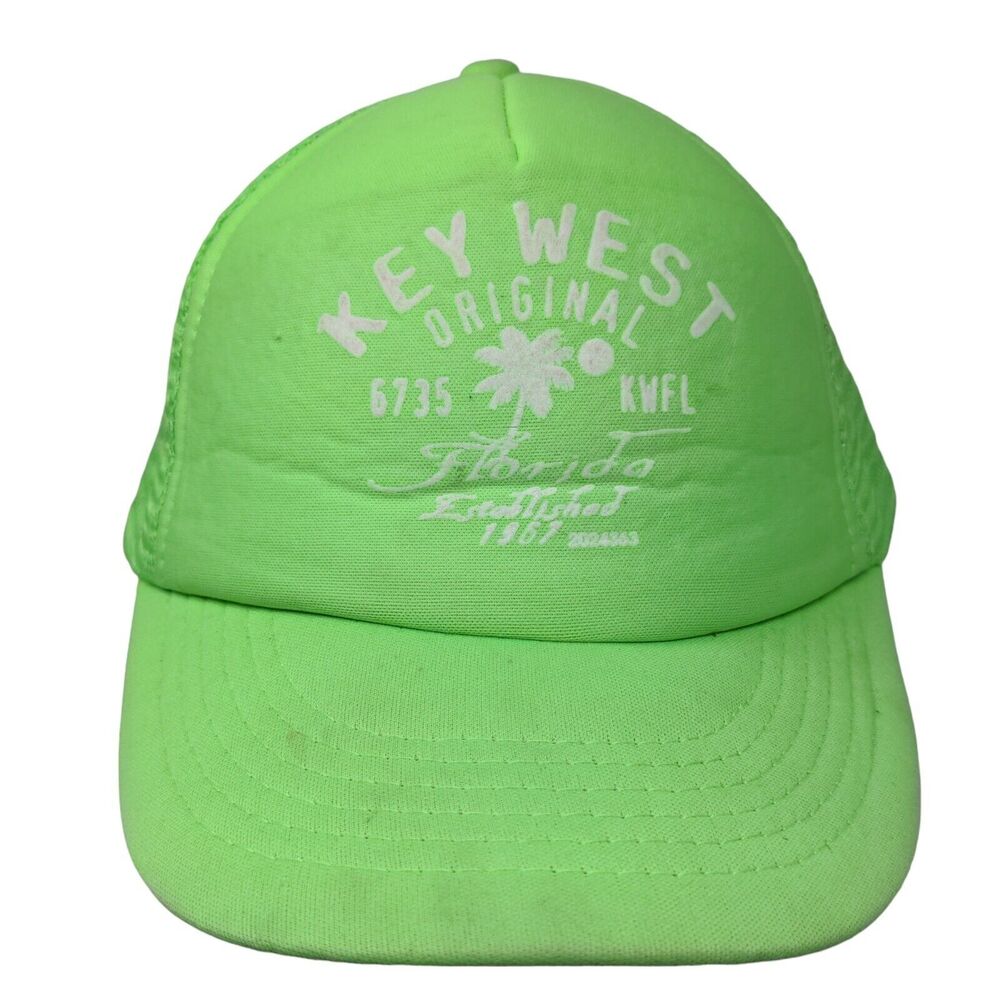Key West Original Snapback Mesh Back Trucker Hat Green OSFA Adjustable
